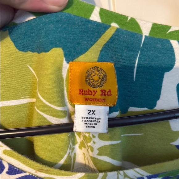 Ruby rd Floral Print Women's Top 2X - Picture 3 of 4